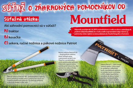 Súťaž o záhradných pomocníkov od Mountfieldu - vyžrebovanie výhercov