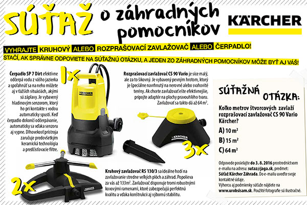 Výsledky súťaže o záhradných pomocníkov Kärcher